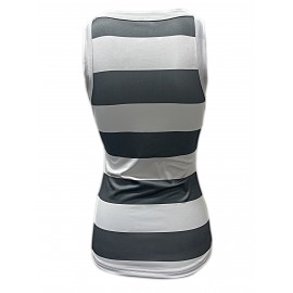 Slim Striped Tank Top, Sleeveless Crew Neck Tank Top, Casual Every Day Tops, Women's Clothing