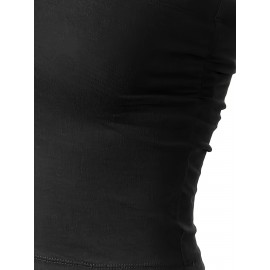 Solid Basic Tube Top 3 Pack, Casual Off Shoulder Sleeveless Crop Top, Women's Clothing